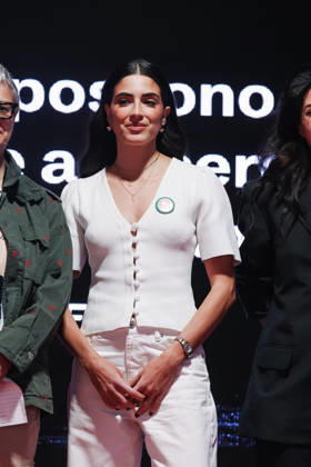 Sestri Levante, Masterclasses during the RIFF Riviera International Film Festival. Pictured: Saja Kilani (Canadian-Jordanian actress of Palestinian origin, star of the film The Voice of Hind Rajab )  Copyright: xAlessandroxBremecx xipa-agency.netx xx IPA_Agency_IPA74498074