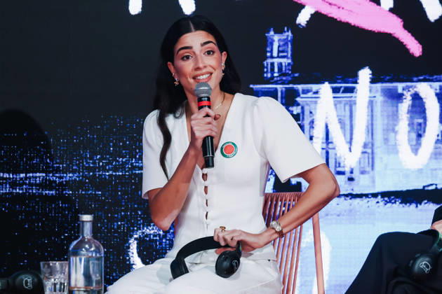 Sestri Levante, Masterclasses during the RIFF Riviera International Film Festival. Pictured: Saja Kilani (Canadian-Jordanian actress of Palestinian origin, star of the film The Voice of Hind Rajab )  Copyright: xAlessandroxBremecx xipa-agency.netx xx IPA_Agency_IPA74498081