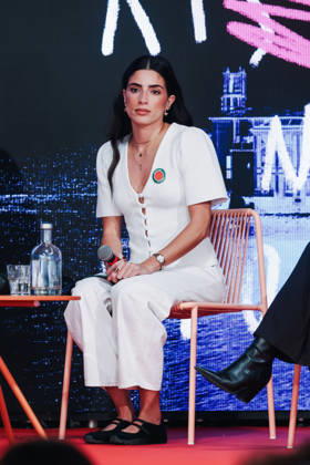 Sestri Levante, Masterclasses during the RIFF Riviera International Film Festival. Pictured: Saja Kilani (Canadian-Jordanian actress of Palestinian origin, star of the film The Voice of Hind Rajab )  Copyright: xAlessandroxBremecx xipa-agency.netx xx IPA_Agency_IPA74498095
