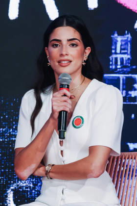 Sestri Levante, Masterclasses during the RIFF Riviera International Film Festival. Pictured: Saja Kilani (Canadian-Jordanian actress of Palestinian origin, star of the film The Voice of Hind Rajab )  Copyright: xAlessandroxBremecx xipa-agency.netx xx IPA_Agency_IPA74498090