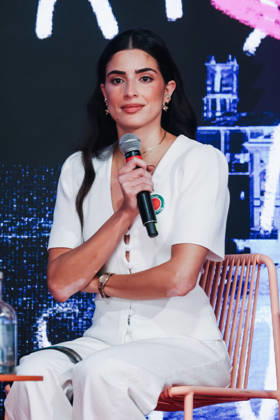 Sestri Levante, Masterclasses during the RIFF Riviera International Film Festival. Pictured: Saja Kilani (Canadian-Jordanian actress of Palestinian origin, star of the film The Voice of Hind Rajab )  Copyright: xAlessandroxBremecx xipa-agency.netx xx IPA_Agency_IPA74498092