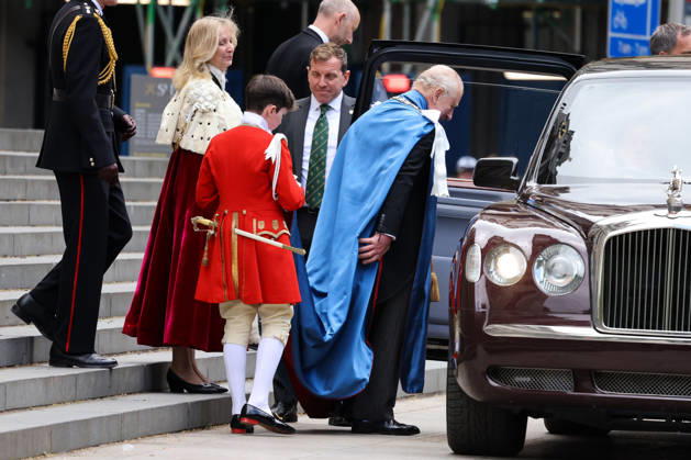May 7, 2026, London, London, UK: London, UK. King Charles III, accompanied by his Page and Dame Susan Langley, departs St Paul s Cathedral after attending a service of the Order of St Michael and St George, one of the chivalric orders from which honours are granted annually on the advice of the Prime Minister. London UK - ZUMAl94_ 20260507_zaf_l94_098 Copyright: xDinendraxHariax