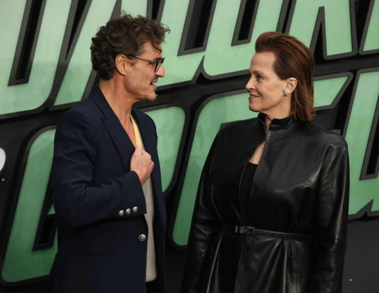 Star Wars The Mandalorian and Gogu film fan event. London, UK. Pedro Pascal and Sigourney Weaver at the Star Wars The Mandalorian and Gogu film fan event. Leicester Square. 7th May 2026. LMK11-S070526-001 Steve Bealing Landmark Media . 