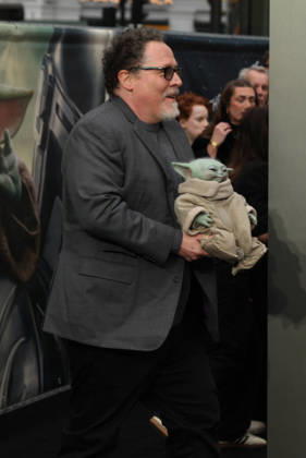 Star Wars The Mandalorian and Gogu film fan event. London, UK. Jon Favreau and Grogu at the Star Wars The Mandalorian and Gogu film fan event. Leicester Square. 7th May 2026. LMK11-S070526-001 Steve Bealing Landmark Media . 
