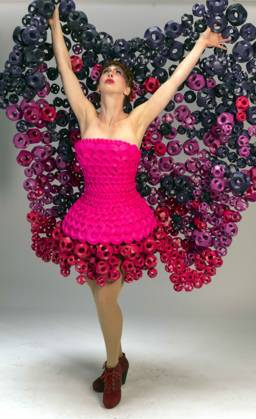 May 07,, 2026 - Denver, Colorado, USA - A model strikes a pose at the 20th Annual Denver Paper Fashion Show. Using only paper to create haute couture, fashion designers created dozens of wearable art designs for this year s show themed Folded in Time. Produced by the One Club for Creativity Denver, the runway show is a fundraiser for Downtown Aurora Visual Arts, which provides after-school arts programs for local youth. Denver USA  - ZUMAce6_ 20260507_zaf_ce6_015 Copyright: xBrianxCahnx