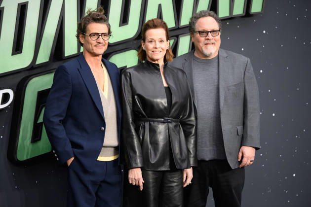 Star Wars: The Mandalorian and Grogu UK Fan Event Arrivals at Cineworld, Leicester Square, London, UK - 07 May 2026 (L-R) - Pedro Pascal, Sigourney Weaver and Jon Favreau attends the Star Wars: The Mandalorian and Grogu UK Fan Event at Cineworld, Leicester Square in London, England, UK on Thursday 7 May 2026., Credit:Justin Ng Avalon UK, England, London, Cineworld, Leicester Square Copyright: xJustinxNgx xAvalonx 1097208178