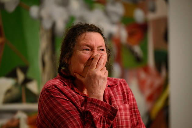 ARCHIBALD PRIZE 2026, Artist Lucy Culliton reacts after winning the Sulman Prize 2026, at Naala Nura, Art Gallery of New South Wales in Sydney, Friday, May 8, 2026. ( NO ARCHIVING Sydney New South Wales Australia  Copyright: xGEORGExCHANx 20260508146428327049