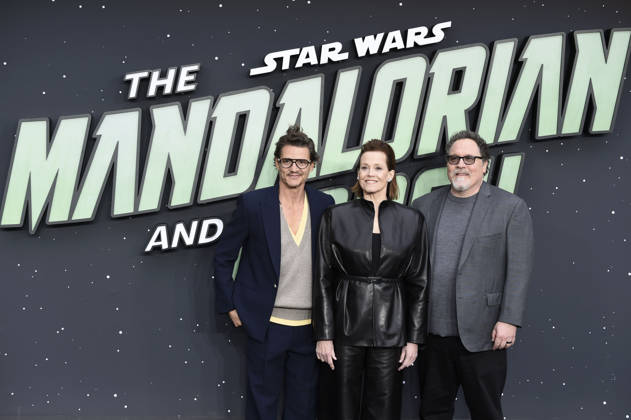 Pedro Pascal, Sigourney Weaver und Jon Favreau beim Fan Event zum Kinofilm Star Wars: The Mandalorian and Grogu im im Cineworld Leicester Square. London, 07.05.2026