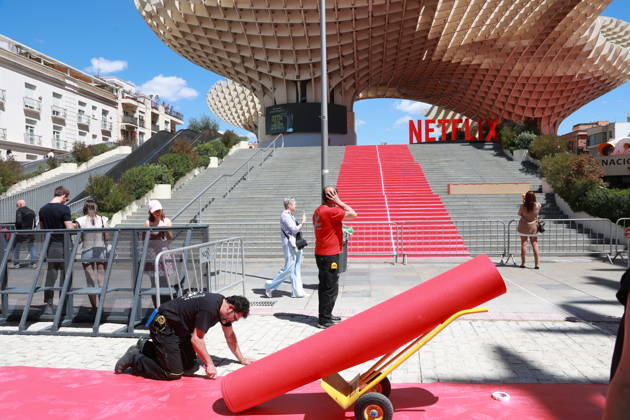 Seville prepares for the global premiere of Berlin and the Arminian Lady Final preparations for the celebration in Seville of the global premiere of Berlin and the Arminian Lady On May 8, 2026 in Seville Andalusia, Spain The global premiere of the second season of the spin off of La casa de papel , entitled Berlín y la dama del armino , which takes place this Friday and Saturday, will host several outstanding events Among them, the concert of Rosalía with the Real Orquesta Sinfónica de Sevilla this Saturday 08 MAY 2026 Rocí Sevilla Andalucia, Spain Sevilla Andalucia, Spain Spain Spain  Copyright: xRocioxRuzx 7508371