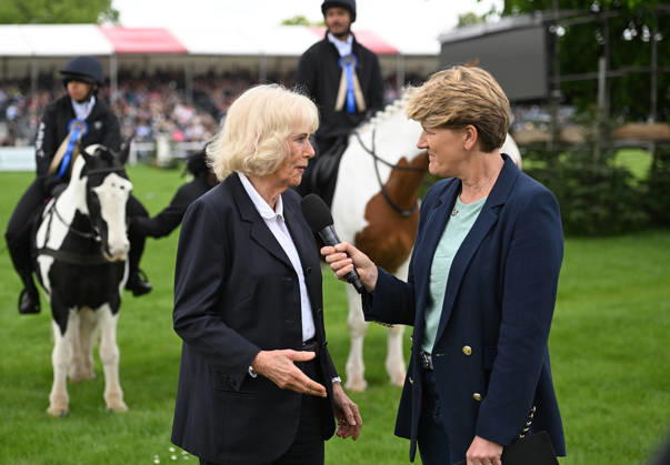 Queen Camilla meets Ebony Horse Club members Her Majesty, Queen Camilla, President of the Ebony Horse Club and Patron of the British Equestrian Federation, will meet members of the Ebony Horse Club as they demonstrate their skills during a short display at Badminton Horse Trials, which has selected Ebony Horse Club as its chosen charity this year. The Queen will also meet Badminton Horse Trials supporter and guests, including riders, past winners and representatives from the British Equestrian Federation. PIC: HRH The Queen chats to Clare Balding., Credit:Eddie Mulholland PA ROTA - B68 Avalon UK, Badminton  Copyright: xEddiexMulhollandx xPAxROTAx-xB68x xAvalonx 1097354377
