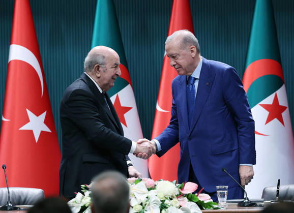 Turkish President Recep Tayyip Erdo?an presented his Algerian counterpart, Abdelmadjid Tebboune, Turkish President Recep Tayyip Erdo?an presented his Algerian counterpart, Abdelmadjid Tebboune, with the Order of the Republic following a joint press conference at the Presidential Complex in Ankara, after a meeting of the High-Level Strategic Council and the signing of cooperation agreements between the two countries. Ankara, Turkey, on May 7, 2026. Photo by Turkish presidency apaimages Istanbul Istanbul Turkey 080526_Turkey_TPO_00(5) Copyright: xapaimagesxTurkishxpresidencyx xapaimagesx
