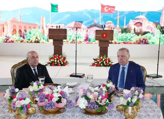 Turkish President Recep Tayyip Erdo?an presented his Algerian counterpart, Abdelmadjid Tebboune, Turkish President Recep Tayyip Erdo?an presented his Algerian counterpart, Abdelmadjid Tebboune, with the Order of the Republic following a joint press conference at the Presidential Complex in Ankara, after a meeting of the High-Level Strategic Council and the signing of cooperation agreements between the two countries. Ankara, Turkey, on May 7, 2026. Photo by Turkish presidency apaimages Istanbul Istanbul Turkey 080526_Turkey_TPO_00(6) Copyright: xapaimagesxTurkishxpresidencyx xapaimagesx