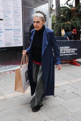 IPA84496920 - Sestri Levante, Avvistamenti di celebritÃ durante il RIFF Riviera International Film Festival. Nella foto: Barbara Alberti (Scrittrice e sceneggiatrice italiana) arriva alla Duferco Lounge  Copyright: xAlessandroxBremecx xx 84496920