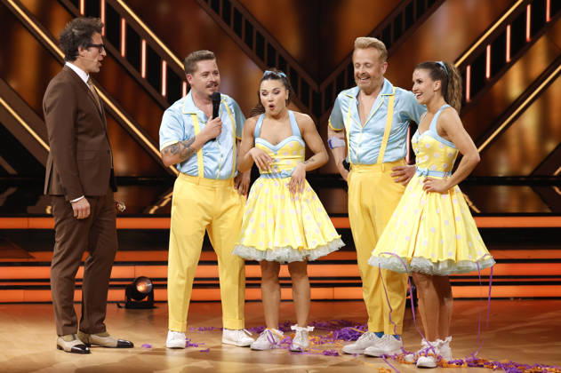 Daniel Hartwich, Gustav Schäfer, Anastasia Maruster, Ross Antony und Mariia Maksina in der neunten Live-Show der 19. Staffel der RTL-Tanzshow Let s Dance im MMC Coloneum. Köln, 08.05.2026