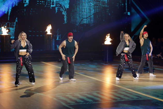 Anna-Carina Woitschack mit Evgeny Vinokurov und Milano mit Marta Arndt in der neunten Live-Show der 19. Staffel der RTL-Tanzshow Let s Dance im MMC Coloneum. Köln, 08.05.2026