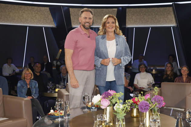 Steven Gätjen und Bettina Tietjen bei der Aufzeichnung der NDR Talk Show im NDR Fernsehstudio Lokstedt. Hamburg, 08.05.2026