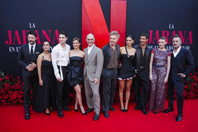 Gala Jarana en el Guadalquivir for the global premiere of Berlin and the lady of Armino Seville Pedro Alonso, Michelle Jenner, Tristán Ulloa, Begona Vargas, Julio Pena Fernández, Joel Sánchez, José Luis García Pérez, Marta Nieto and Álvaro Morte during the gala Jarana en el Guadalquivir for the global premiere of Berlin and the lady of Armino on May 9, 2026 in Seville Andalusia, Spain The global premiere of the second season of the spin off of La casa de papel , entitled Berlín y la dama del armino , which is being held yesterday Friday and today, Saturday, will host several outstanding events in Seville Today Saturday, this event has taken place on the Guadalquivir River starting with a red carpet on which have paraded besides the cast, V Copyright: xMariaxJosà xLopezx 7511764
