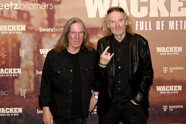 Thomas Jensen und Holger Hübner bei der Premiere des Magenta TV-Dokumentarfilms Wacken - Hearts Full of Metal auf dem DOK.fest München 2026 im Deutschen Theater. München, 09.05.2026