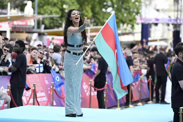 VIENNA, AUSTRIA 20260510 Jiva representing Azerbaijan on the turquoise carpet ahead of next week s semi finals and final of this year s Eurovision Song Contest ESC in Vienna, Austria WIEN AUSTRIA x10070x  Copyright: xJessicaxGow TTx EUROVISION 2026 TURQUOISE CARPET XP4ludJbKW8
