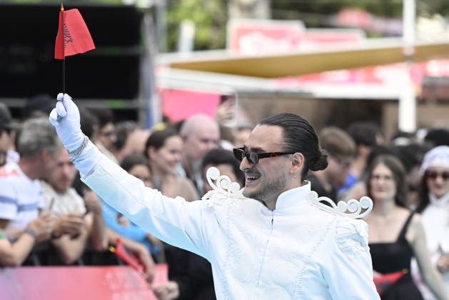 VIENNA, AUSTRIA 20260510 Alis representing Albania on the turquoise carpet ahead of next week s semi finals and final of this year s Eurovision Song Contest ESC in Vienna, Austria WIEN AUSTRIA x10070x  Copyright: xJessicaxGow TTx EUROVISION 2026 TURQUOISE CARPET pOGj8-L68qc
