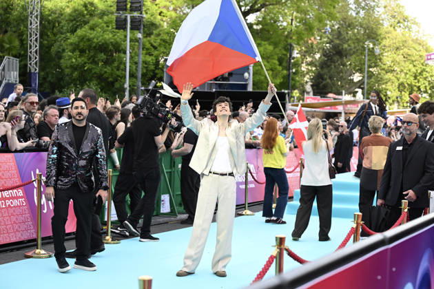 VIENNA, AUSTRIA 20260510 Daniel Zizka representing the Czech Republic on the turquoise carpet for next weeks semi-finals and final of this years Eurovision Song Contest ESC in Vienna, Austria VIENNA AUSTRIA x10070x  Copyright: xJessicaxGow TTx EUROVISION 2026 TURKOSA MATTAN RKPZ5wCfT6Q