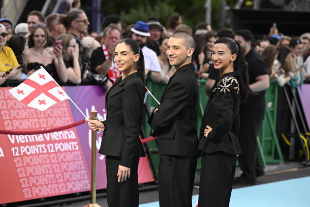 VIENNA, AUSTRIA 20260510 Bzikebi representing Georgia on the turquoise carpet for next weeks semi-finals and final of this years Eurovision Song Contest ESC in Vienna, Austria VIENNA AUSTRIA x10070x Copyright: xJessicaxGow TTx EUROVISION 2026 TURKOSA MATTAN RHsrTF1dOz4