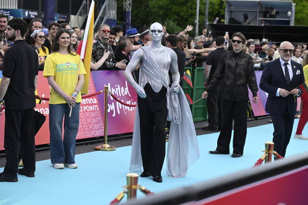 VIENNA, AUSTRIA 20260510 Lion Ceccah representing Lithuania on the turquoise carpet for next weeks semi-finals and final of this years Eurovision Song Contest ESC in Vienna, Austria VIENNA AUSTRIA x10070x  Copyright: xJessicaxGow TTx EUROVISION 2026 TURKOSA MATTAN UxW2mol6RRQ