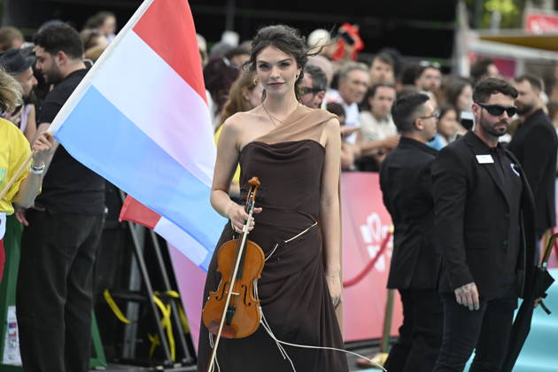 VIENNA, AUSTRIA 20260510 Eva Marija representing Luxembourg on the turquoise carpet ahead of next week s semi finals and final of this year s Eurovision Song Contest ESC in Vienna, Austria WIEN AUSTRIA x10070x  Copyright: xJessicaxGow TTx EUROVISION 2026 TURQUOISE CARPET TPYGS9Ss8dM