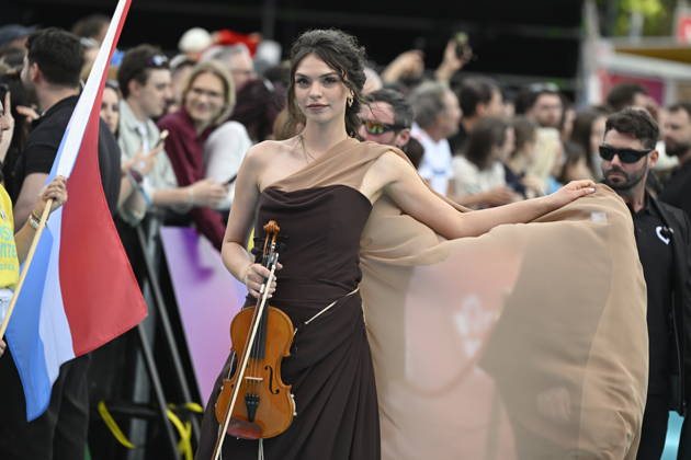 VIENNA, AUSTRIA 20260510 Eva Marija representing Luxembourg on the turquoise carpet ahead of next week s semi finals and final of this year s Eurovision Song Contest ESC in Vienna, Austria WIEN AUSTRIA x10070x  Copyright: xJessicaxGow TTx EUROVISION 2026 TURQUOISE CARPET McyH9seLlLs
