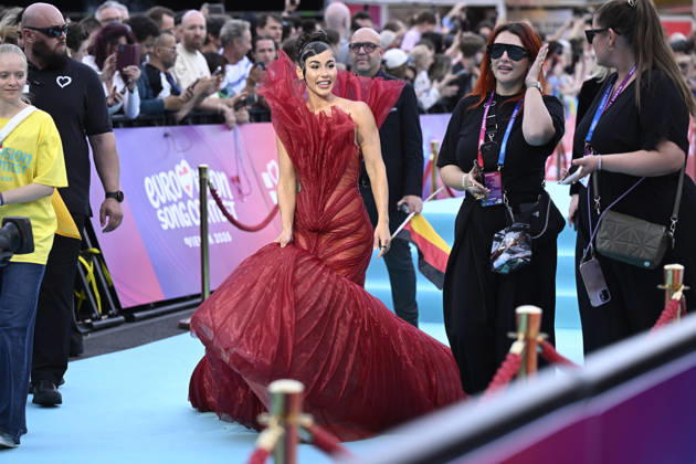VIENNA, AUSTRIA 20260510 Sarah Engels representing Germany on the turquoise carpet ahead of next week s semi finals and final of this year s Eurovision Song Contest ESC in Vienna, Austria WIEN AUSTRIA x10070x  Copyright: xJessicaxGow TTx EUROVISION 2026 TURQUOISE CARPET TeygALoAlnc