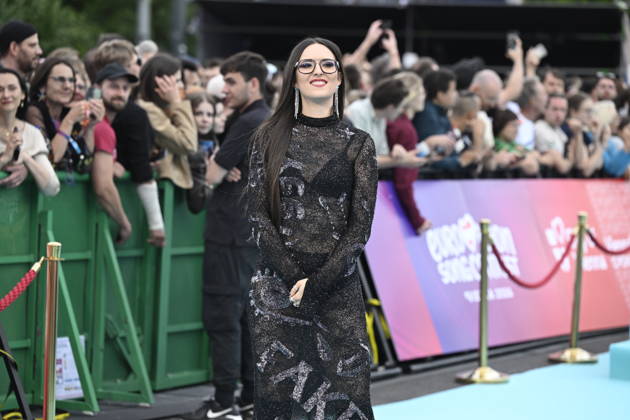 VIENNA, AUSTRIA 20260510 Veronica Fusaro representing Switzerland on the turquoise carpet for next weeks semi-finals and final of this years Eurovision Song Contest ESC in Vienna, Austria VIENNA AUSTRIA x10070x  Copyright: xJessicaxGow TTx EUROVISION 2026 TURKOSA MATTAN s2mciJXo0xE