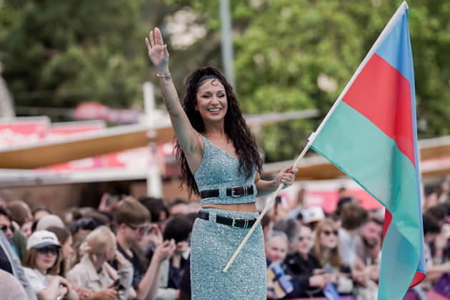 10.05.2026 - Europa, Österreich, Wien: Eröffnungszeremonie Turquoise Carpet Event des 70. Eurovision Song Contest 2026 am Rathausplatz; JIVA mit dem Song Just Go für Aserbaidschan Copyright: xLUKAxKOLANOVICx