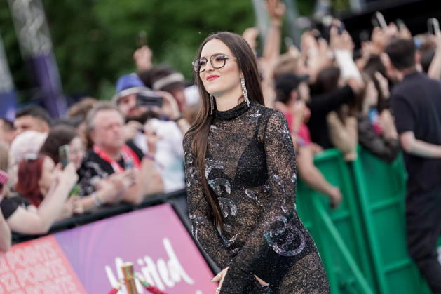 10.05.2026 - Europa, Österreich, Wien: Eröffnungszeremonie Turquoise Carpet Event des 70. Eurovision Song Contest 2026 am Rathausplatz; Veronica Fusaro mit dem Song Alice für die Schweiz Copyright: xLUKAxKOLANOVICx