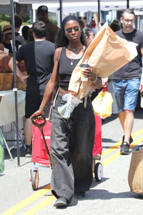 Celebrities enjoy the warm day on a quiet weekend while shopping at the Farmers Market Featuring: Jodie Turner-Smith Where: Studio City, California , United States When: 10 May 2026 Credit: H2Y INSTARimages EDITORIAL USE ONLY. NOT FOR USE BY NEWSPAPERS BASED IN THE UK. Copyright: xx instar55678706