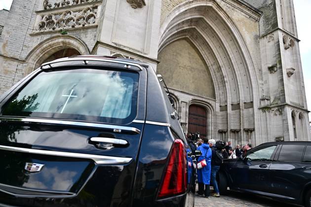 the funeral ceremony for Belgian media figure Hans Otten, Monday 11 May 2026 in Mechelen. Otten died on May 5.  DIRKxWAEM 173489296