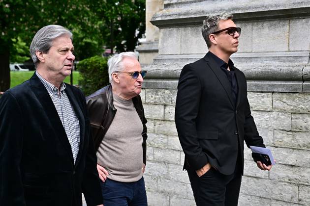 James Cooke (R) pictured during the funeral ceremony for Belgian media figure Hans Otten, Monday 11 May 2026 in Mechelen. Otten died on May 5.  DIRKxWAEM 173490016