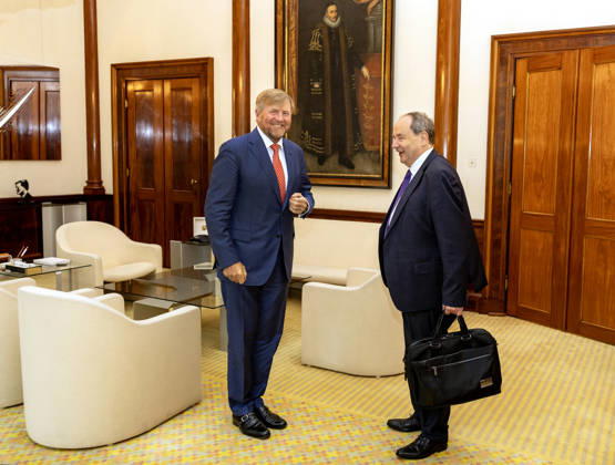 11-05-2026 Palace King Willem-Alexander during a meeting with Hans Vijlbrief, Minister of Social Affairs and Employment (D66), at palace Noordeinde in The Hague. Â  Copyright: xPPEx