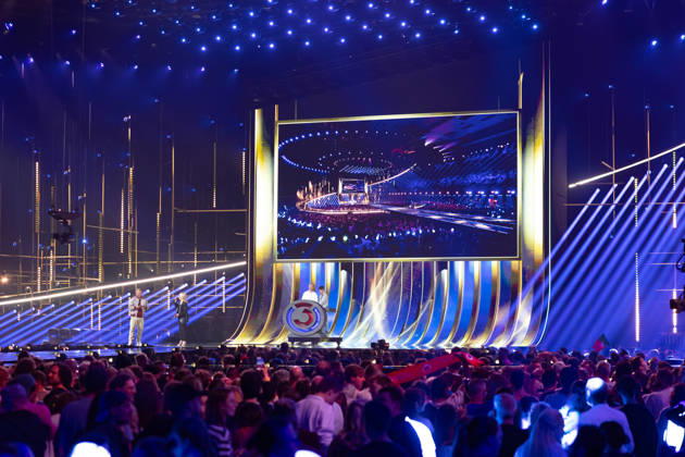 Eurovision Song Contest 2025 Dress Rehearsal 2 of First Semi Final, 11.05.2026 VIENNA, AUSTRIA - 11 MAY 2026: Image shows Eurovision 2026 stage in Vienna with Ö3 Logo during Eurovision Song Contest 2025 Dress Rehearsal 2 of First Semi Final at Wiener Stadthalle on 11 05 2026 in Vienna, Austria. Vienna Wiener Stadthalle Austria Copyright: xBEAUTIFULxSPORTS Froehlichx