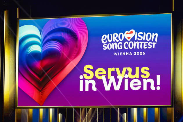 Eurovision Song Contest 2025 Dress Rehearsal 2 of First Semi Final, 11.05.2026 VIENNA, AUSTRIA - 11 MAY 2026: Image shows sign on stage with Servus in Wien during Eurovision Song Contest 2025 Dress Rehearsal 2 of First Semi Final at Wiener Stadthalle on 11 05 2026 in Vienna, Austria. Vienna Wiener Stadthalle Austria Copyright: xBEAUTIFULxSPORTS Froehlichx