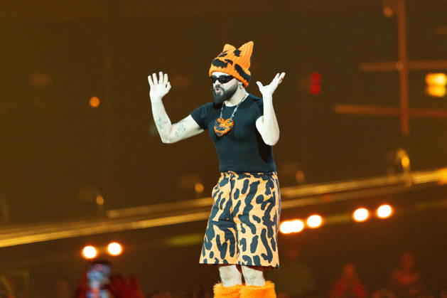 Eurovision Song Contest 2025 Dress Rehearsal 2 of First Semi Final, 11.05.2026 VIENNA, AUSTRIA - 11 MAY 2026: Image shows Greece singer Akylas for Greece performing the song Ferto during Eurovision Song Contest 2025 Dress Rehearsal 2 of First Semi Final at Wiener Stadthalle on 11 05 2026 in Vienna, Austria. Vienna Wiener Stadthalle Austria Copyright: xBEAUTIFULxSPORTS Froehlichx