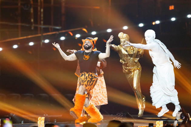 Eurovision Song Contest 2025 Dress Rehearsal 2 of First Semi Final, 11.05.2026 VIENNA, AUSTRIA - 11 MAY 2026: Image shows Greece singer Akylas for Greece performing the song Ferto during Eurovision Song Contest 2025 Dress Rehearsal 2 of First Semi Final at Wiener Stadthalle on 11 05 2026 in Vienna, Austria. Vienna Wiener Stadthalle Austria Copyright: xBEAUTIFULxSPORTS Froehlichx