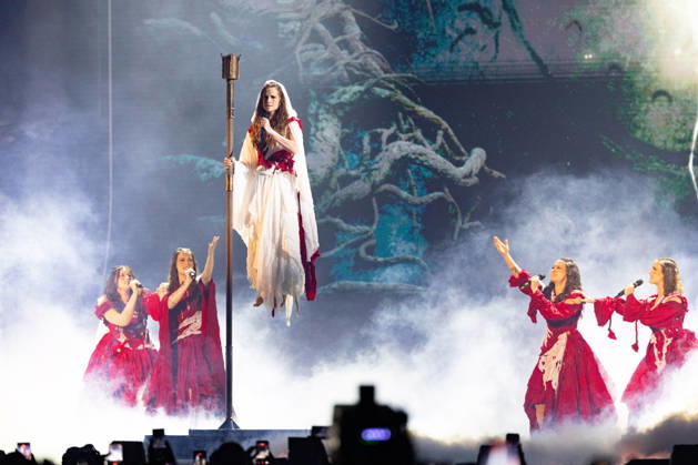 Eurovision Song Contest 2025 Dress Rehearsal 2 of First Semi Final, 11.05.2026 VIENNA, AUSTRIA - 11 MAY 2026: Image shows Croatia group LELEK for Croatia performing the song Andromeda during Eurovision Song Contest 2025 Dress Rehearsal 2 of First Semi Final at Wiener Stadthalle on 11 05 2026 in Vienna, Austria. Vienna Wiener Stadthalle Austria Copyright: xBEAUTIFULxSPORTS Froehlichx