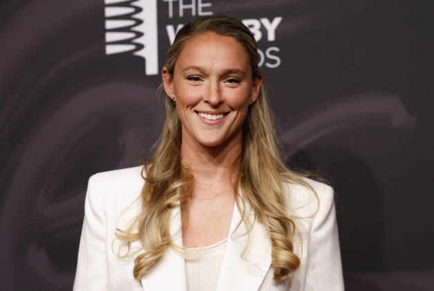 Kylie Kelce arrives on the red carpet at the 30th Annual Webby Awards at Cipriani Wall Street on Monday, May 11, 2026 in New York City.  NYP20260511209 JOHNxANGELILLO