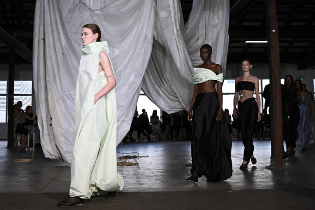 AUSTRALIAN FASHION WEEK, Models walk the runway wearing creations by Australian designer Bianca Spender, during Australian Fashion Week in Sydney, Tuesday, May 12, 2026. ( NO ARCHIVING SYDNEY NEW SOUTH WALES AUSTRALIA  Copyright: xDANxHIMBRECHTSx 20260512171722181853