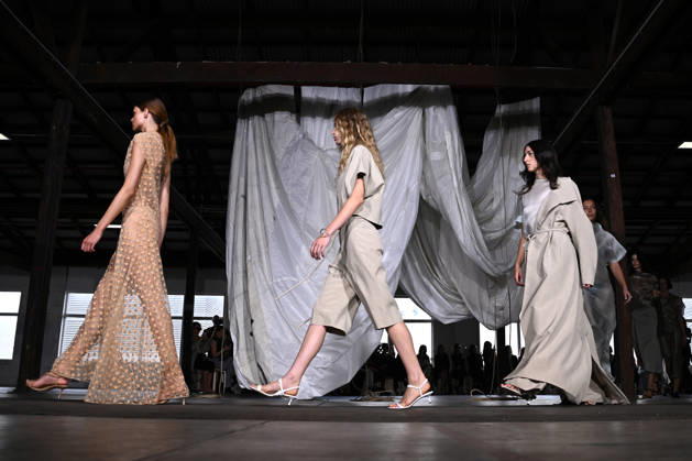 AUSTRALIAN FASHION WEEK, Models walk the runway wearing creations by Australian designer Bianca Spender, during Australian Fashion Week in Sydney, Tuesday, May 12, 2026. ( NO ARCHIVING SYDNEY NEW SOUTH WALES AUSTRALIA  Copyright: xDANxHIMBRECHTSx 20260512151660864061