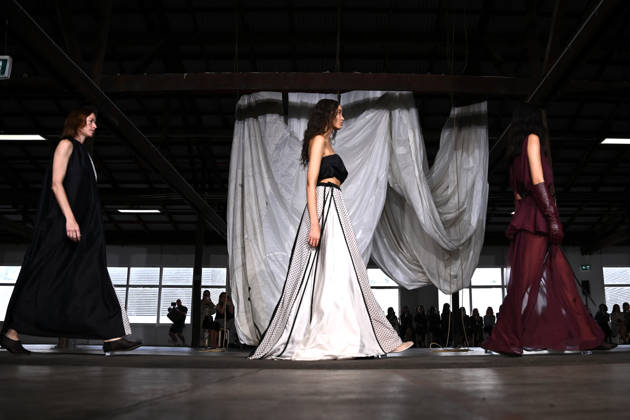AUSTRALIAN FASHION WEEK, Models walk the runway wearing creations by Australian designer Bianca Spender, during Australian Fashion Week in Sydney, Tuesday, May 12, 2026. ( NO ARCHIVING SYDNEY NEW SOUTH WALES AUSTRALIA  Copyright: xDANxHIMBRECHTSx 20260512148667843694