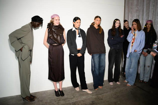 AUSTRALIAN FASHION WEEK, Models prepare backstage ahead of the runway show by Australian designer Bianca Spender, during Australian Fashion Week in Sydney, Tuesday, May 12, 2026. ( NO ARCHIVING SYDNEY NEW SOUTH WALES AUSTRALIA  Copyright: xDANxHIMBRECHTSx 20260512134554310763