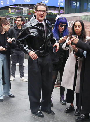 NEW YORK, NY- MAY 11: Pedro Pascal visits Times Square as part of a massive promotional blitz for his new film, The Mandalorian & Grogu on May 11, 2026 in New York City. Copyright: xRWx