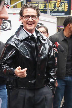 NEW YORK, NY- MAY 11: Pedro Pascal visits Times Square as part of a massive promotional blitz for his new film, The Mandalorian & Grogu on May 11, 2026 in New York City. Copyright: xRWx