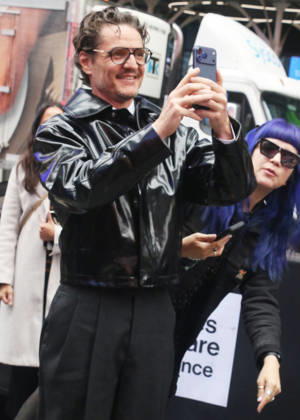 NEW YORK, NY- MAY 11: Pedro Pascal visits Times Square as part of a massive promotional blitz for his new film, The Mandalorian & Grogu on May 11, 2026 in New York City. Copyright: xRWx